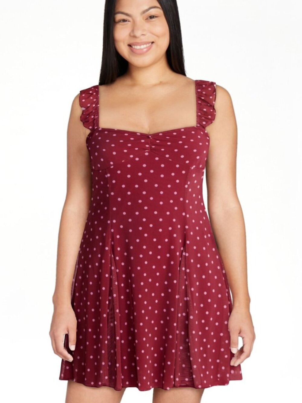 NO BOUNDARIES Fit and Flare Mesh Dress